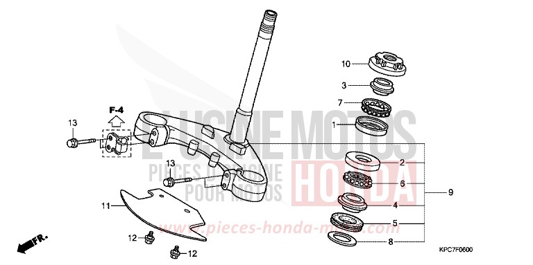 LENKSCHAFT von Varadero 125 SHASTA WHITE (NH138) von 2010